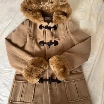 [ 새상품급 ] EGOIST 베이지 더플 코트 퍼 포함