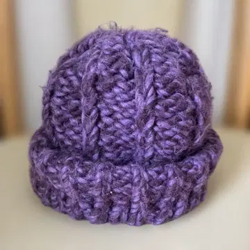 m m orchestra 울 소재 보라색 니트 모자 이탈리아제