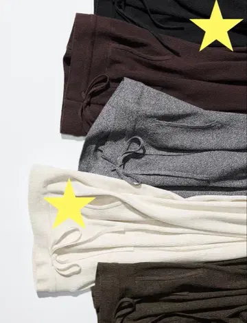 워셔블 니트 리브 팬츠 [긴 길이] XL 사이즈