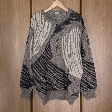 구제 빈티지 올 패턴 제브라 니트 스웨터 아크릴 니트