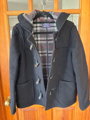 LONDON TRADITION 더플 코트 블랙 후드 부착