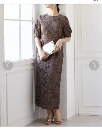 AIMER 자카드 레이스 소매 포함 타이트 종아리 기장 파티 드레스