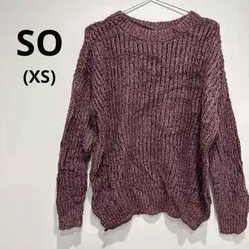 해외 SO(에스오) 보라색 긴팔 니트 스웨터[XS]