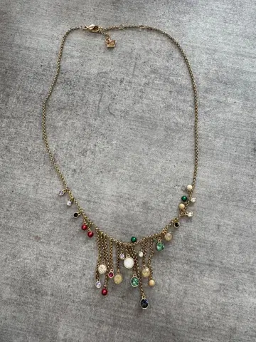 컬러풀 비즈 드롭 목걸이