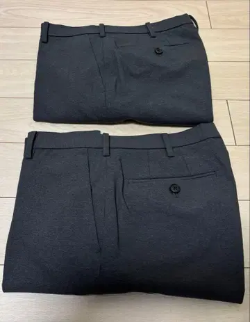 [현행형/미사용 새상품] 유니클로 감동 팬츠 다크 그레이 2세트