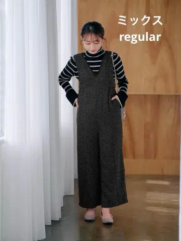 [ COHINA ] 사이드 벨트 트위드 올인원 regular