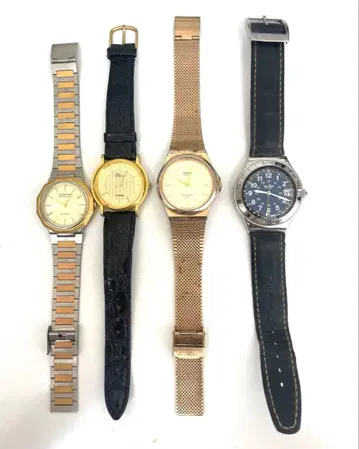 남성용 손목시계 4세트 남성 시계 손목시계 빈티지