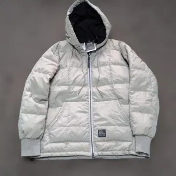 TAION 그레이 후드 부착 다운 자켓