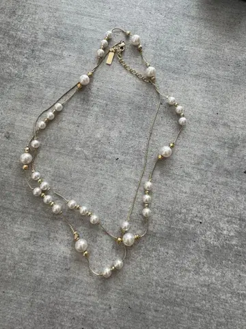 골드 펄 롱 목걸이