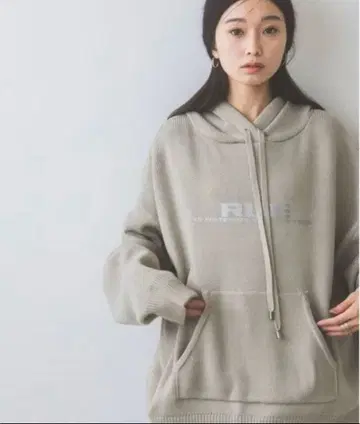 jeanasis 지나시스 9G 로고 니트 후디 그레이지