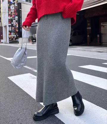 CIAOPANIC TYPY - 3kg 더 얇어 보이는 리브 니트 스커트