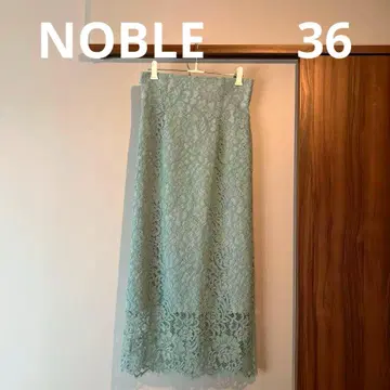 새상품급 노블 noble 민트 그린 레이스 타이트 스커트 36
