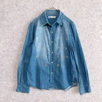 [세븐 데이즈 선데이] 큐빅 데님 바지 셔츠 M 비쥬