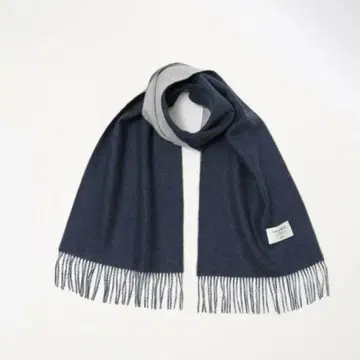 SHIPS 캐시미어 100% 머플러 그레이 & 네이비 리버서블