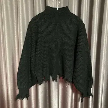 ANAP 프린지 하이넥 니트 블랙