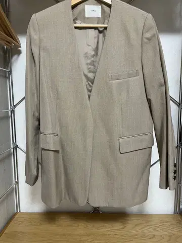 IENA 울 노카라 자켓 베이지