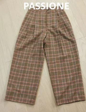 PASSIONE 체크 무늬 캐주얼 팬츠 38
