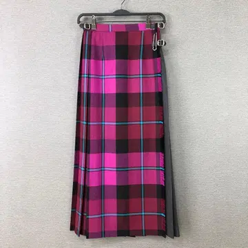 새상품급 O'NEIL of DUBLIN 퀼트 플리츠 맥시 스커트 핑크