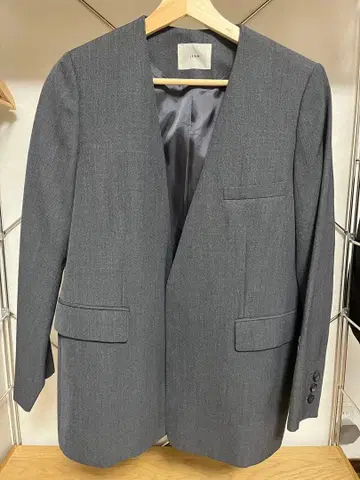 IENA 울 노카라 자켓 그레이