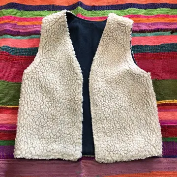 데님 보아 베스트 구제 의류 vintage 리버서블