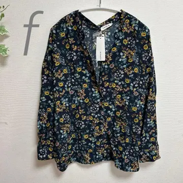 블라우스 튜닉 네이비 네이비 꽃무늬 긴팔 가디건 노랑 브라운 상의