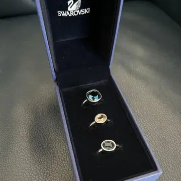 Swarovski 컬러 스톤 반지 3세트