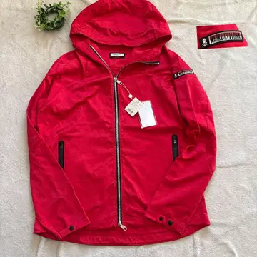 택 포함 마크앤로나 자켓 빨간색 올 패턴 지퍼 후드티 52 XL