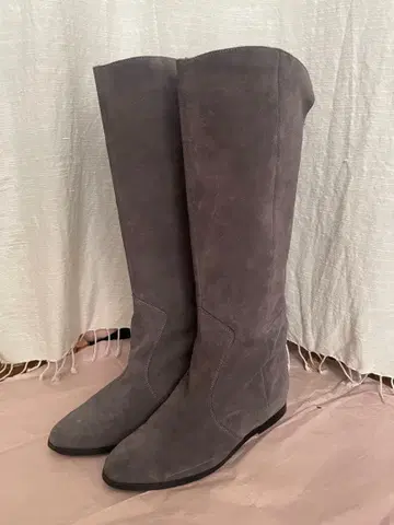 CRSO ROMA9 그레이 스웨이드 롱 부츠 지퍼 포함 #37