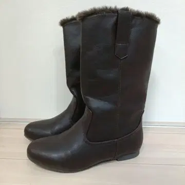 캐슬롯 가죽 퍼 부츠 23.5