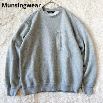 먼싱웨어 크루넥 맨투맨 가슴 포켓 골프 긴팔 그레이 M