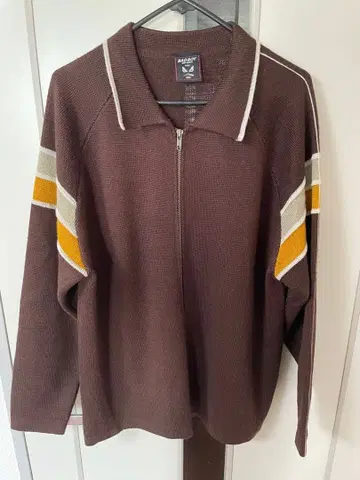 badboy 풀 집업 니트 스웨터 두툼한 박스형 y2k