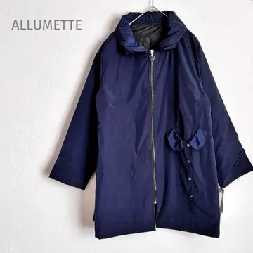 *아뤼메트* 점퍼 롱 코트 (LL) 얇은 소재 풀 집업 네이비