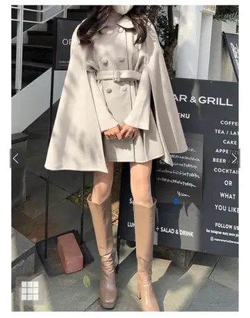 벨트 포함 케이프 코트 ze762