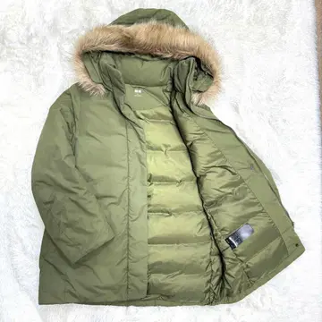 새상품급 유니클로 하이브리드 다운 코트 L 올리브