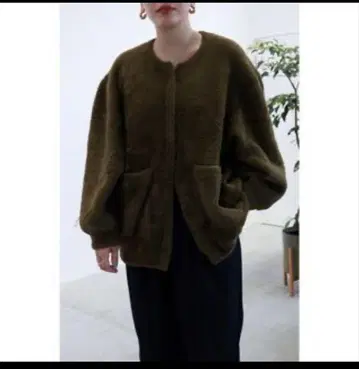 카베사 로쏘 크루넥 샤기 가디건