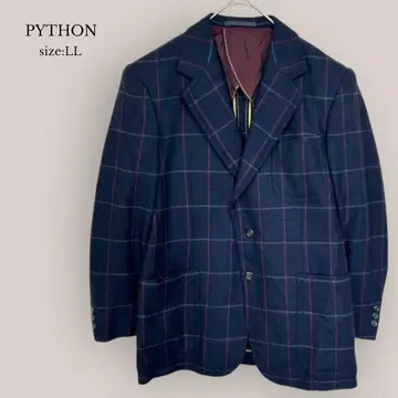 PYTHON 테일러드 자켓 정장 자켓 울 100% 네이비