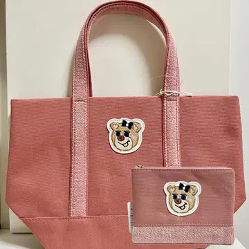 [ 새상품 ] 페이퍼 올드테디걸 토트백 와펜 파우치 핑크