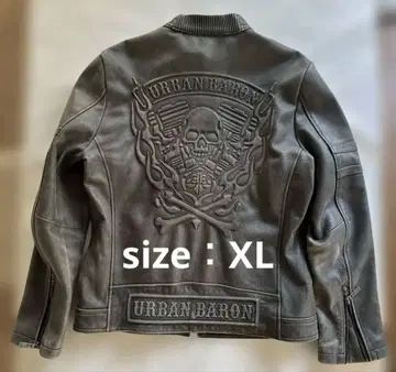 [ 소가죽 ] 스컬 각인을 새긴 가죽 재킷