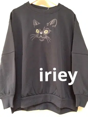 iriey 쭈리 cat face 자수 맨투맨 풀오버 F