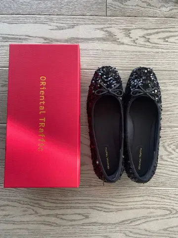 ORiental Traffic 스팽글 발레 슈즈 블랙