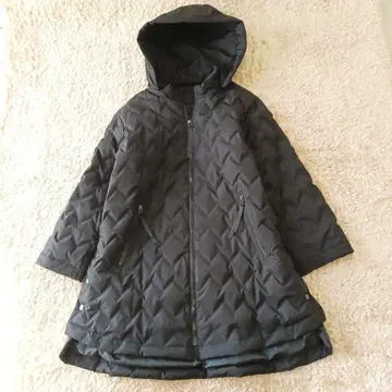 새상품급 비안테 퀼팅 다운 코트 롱 다운 80% 블랙 후드