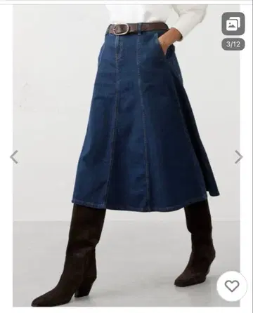 새상품 BANANA REPUBLIC 데님 플레어 스커트 0 사이즈