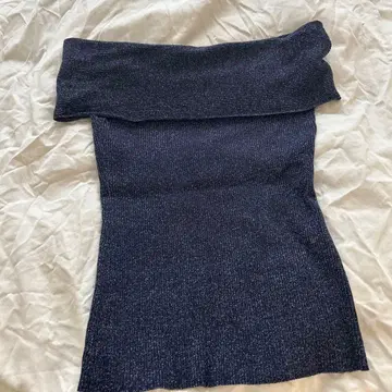 Phillip Lim 블루 라메 오프숄더 니트 S