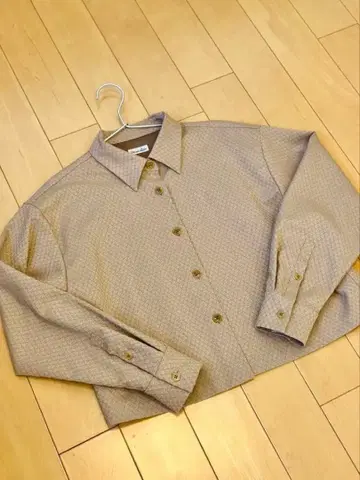 스티븐 앨런 카멜 자카드 긴팔 셔츠