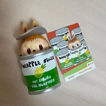 LABUBU THE MONSTERS 파인애플 슬라이스 캔 피규어