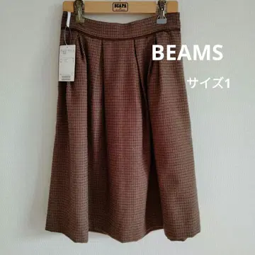 BEAMS HEART 브라운 하운드투스 스커트 미사용 택 포함