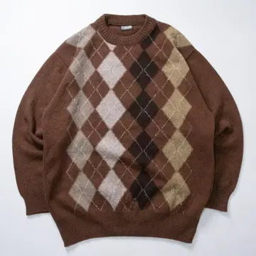 Teexx 아가일 무늬 니트 브라운