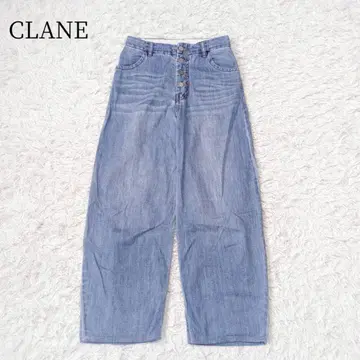 CLANE 프론트 버튼 코튼 배기 데님 팬츠 [ S 상당 ] 라이트 블루