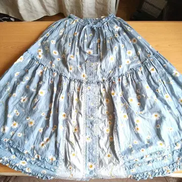 핑크하우스 2023 여름 롱 스커트 히나기쿠 블루 그레이