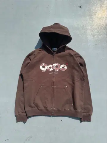 9090 OG Logo Assort Zip Hoddie Brown